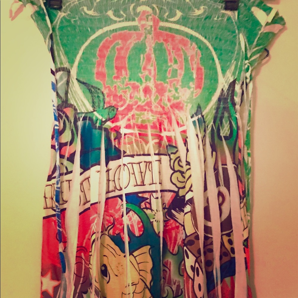 So cute! Tattoo style” print dress by EXIST! Sz M.